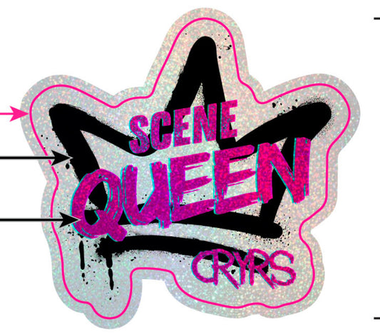Scene Queen Glitter Sticker